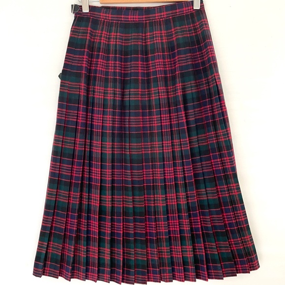 John Morrison Kilt Tartan Plaid Skirt Wool Pleated Made in Scotland UK/14  US/S - Picture 3 of 16